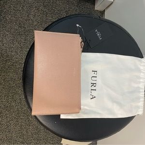 NWOT Furla wristlet, blush pink